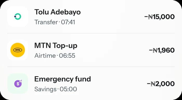 Recent transactions
