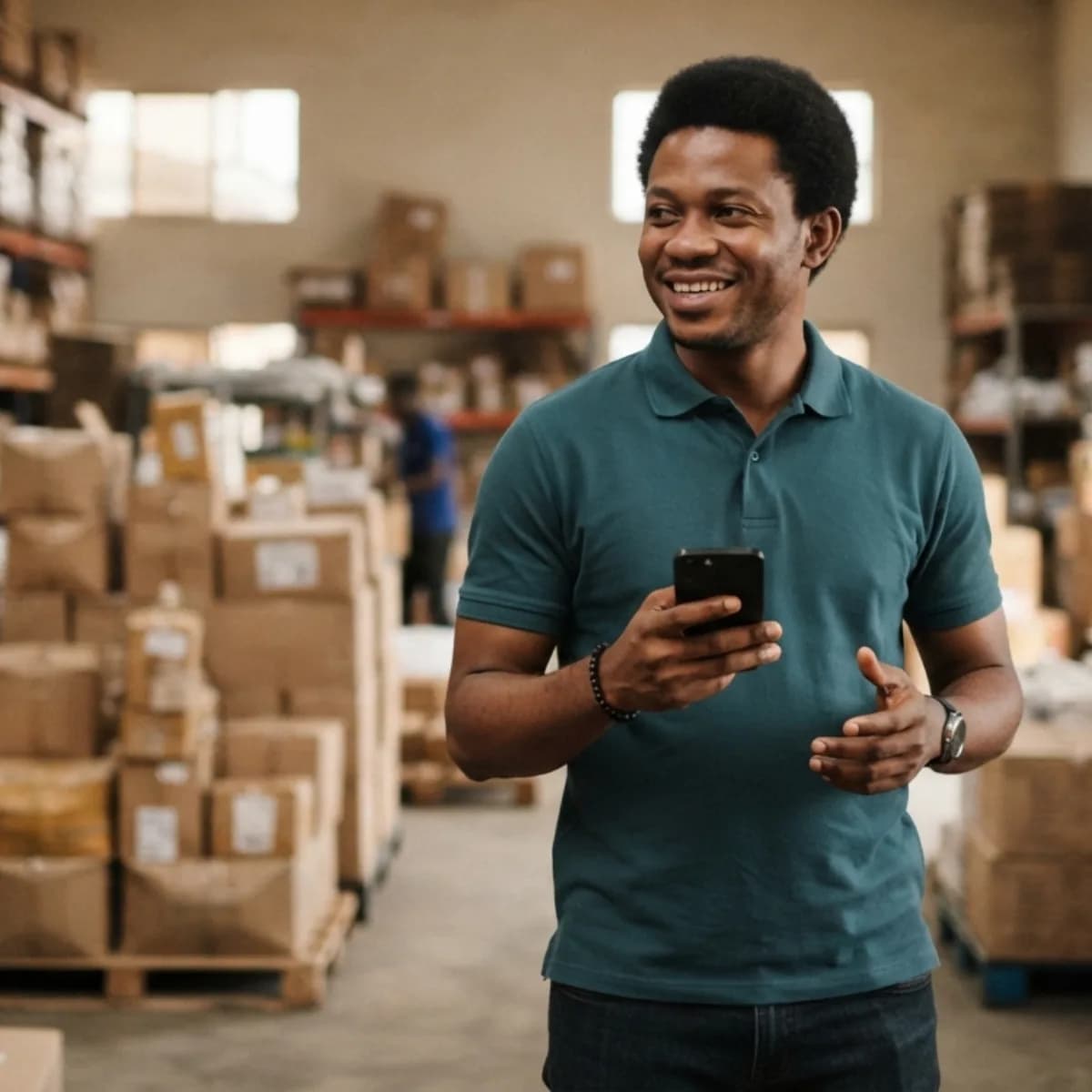 An operations manager in a warehouse